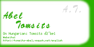 abel tomsits business card